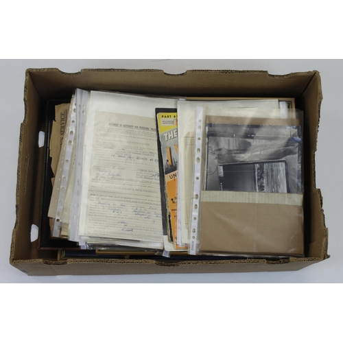 1101 - Banana box of various military / St Johns / Red Cross related ephemera, photos, award certificates, ... 