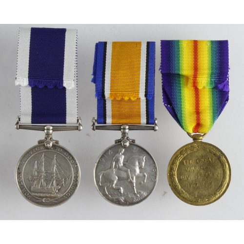 1116 - BWM & Victory Medal (K.50109 W Leeson STO.2.RN), with GV Naval LSGC Medal (KX.50109 W Leeson S.P.O. ... 