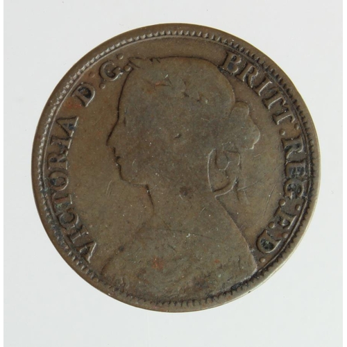 113 - Farthing 1860 TB/BB mule, Fair.