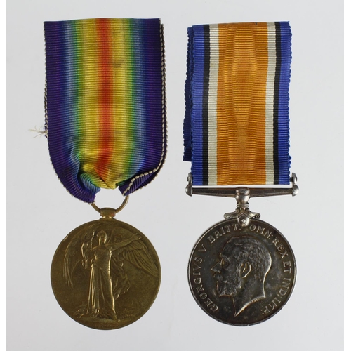 1131 - BWM & Victory Medal to 27476 Pte R Parkhouse S.Wales Borderers. Served 2nd Bn. (2)