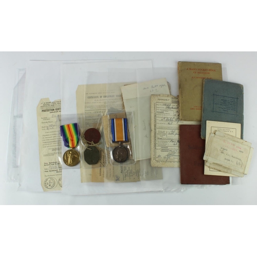 1138 - BWM & Victory medals to 202679 Pte J E Blackwell, Welsh Regt comes with good selection of original s... 