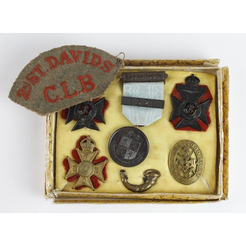 1157 - Church Lads Brigade metal badges, plus a cloth shoulder title 2nd St Davids C.L.B. (7 items)