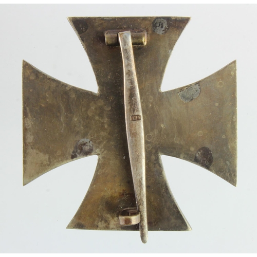 1241 - German First class WW2 Iron Cross, pin back, maker marked on pin, 3x piece with magnetic core.