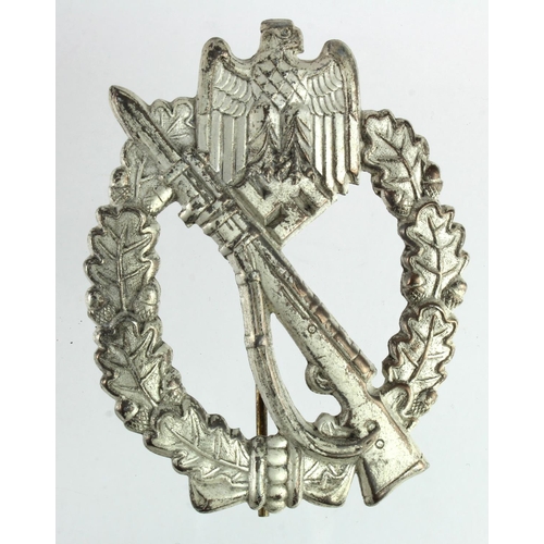 1261 - German Infantry Assault badge, lighter weight example for combat wear.