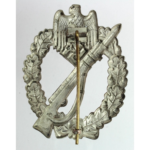 1261 - German Infantry Assault badge, lighter weight example for combat wear.