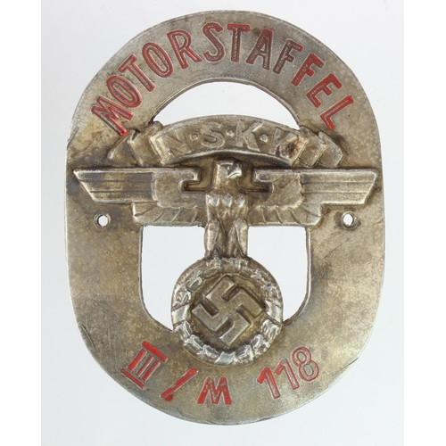 1309 - German N.S.K.K MOTORSTAFFEL motor rally badge.