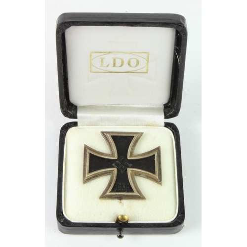 1331 - German Nazi Iron Cross three Piece construction unmarked in LDO case.