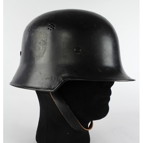 1354 - German Nazi Police Helmet with original liner and replacement modern chin strap, both decals removed... 