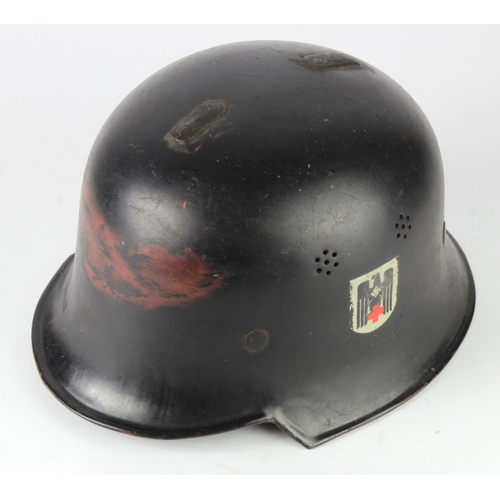 1358 - German Nazi Red Cross double decal medics helmet.