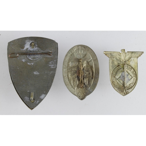 1372 - German Nazi various Tin badges x3.