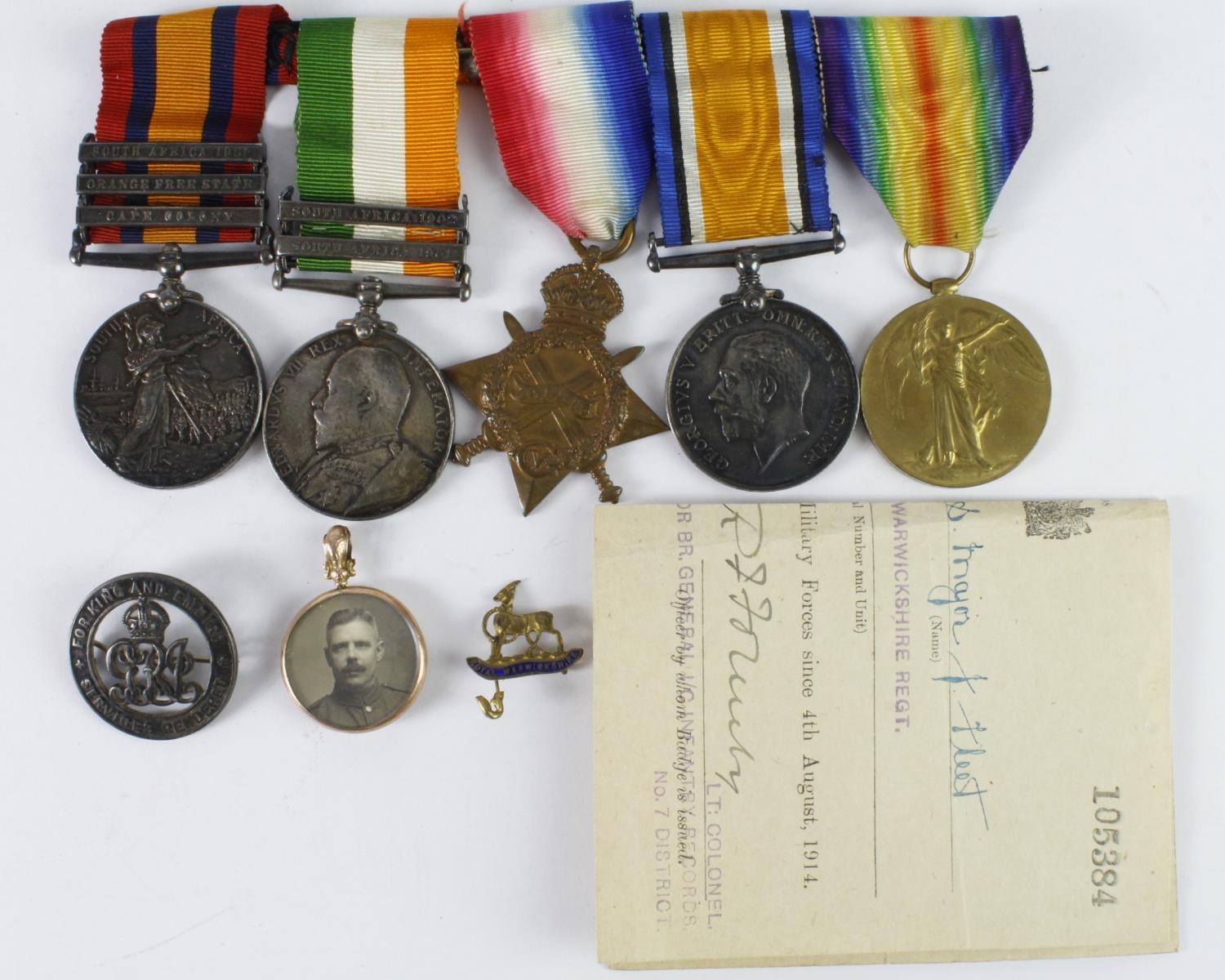 Group mounted as worn QSA with bars CC/OFS/SA01 and KSA with bars SA01 ...