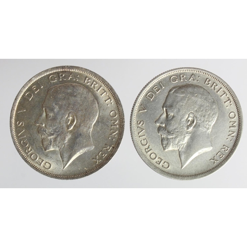 159 - Halfcrowns (2): 1917 EF, and 1920 deep portrait, aEF