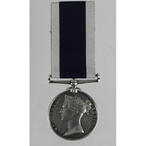 1593 - Naval LSGC Medal QV named (Wm Hobbs, Comm'd Boat'n HM Coast Guard). Born Devonport. With research