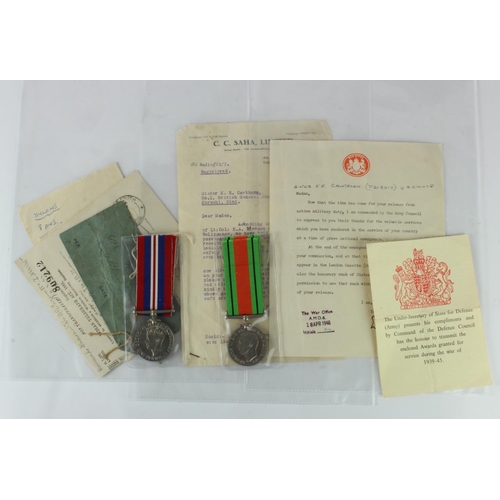 1791 - WW2 Q.A.I.M.N.S.R medals document etc., to sister K E Cawthorn.