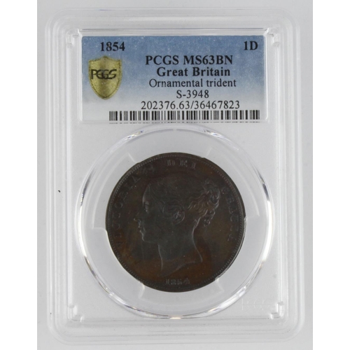 181 - Penny 1854 OT, S.3948, slabbed PCGS MS63BN.