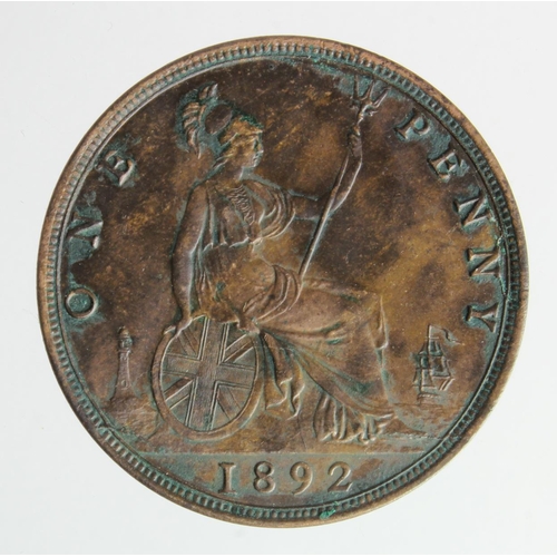 185 - Penny 1892 EF trace lustre.