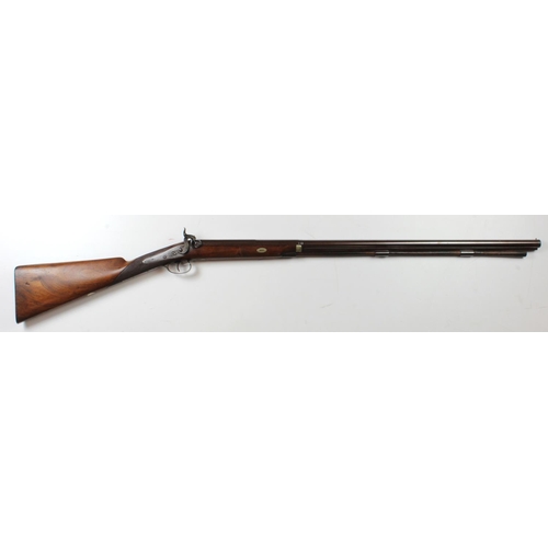 1873 - Fine single barrelled, percussion sporting Shotgun, barrel part octagonal, part round, 30