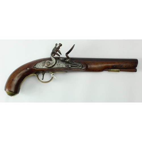 1878 - Flintlock early 19th century dragoon pattern military pistol with grand crown lock military proof to... 