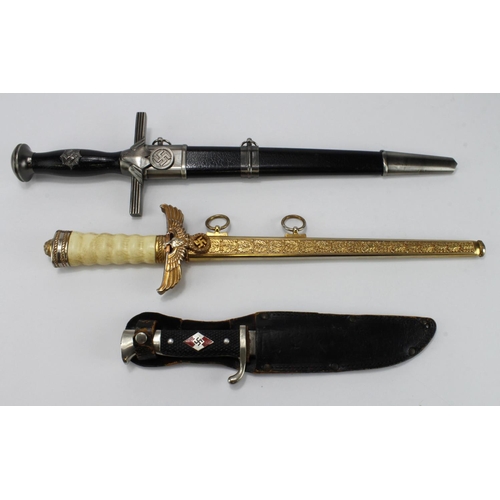 1899 - German Nazi copy daggers, for display purposes. (3)