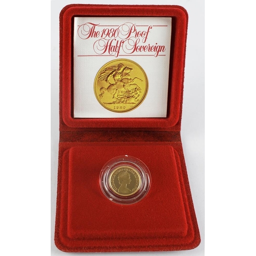 19 - Half Sovereign 1980 Proof aFDC cased as issued