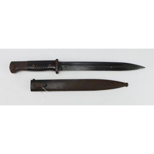 1902 - German Nazi M1884/98 knife bayonet for the KAR98 K. Service Rifle. Blued blade 10