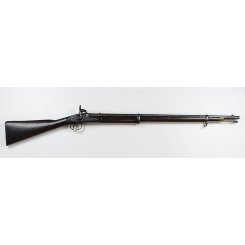 1924 - Indian Army 2-Band Smoothbore Percussion Musket, 1860's, approx .700, with sighted 31.5 inch, barrel... 