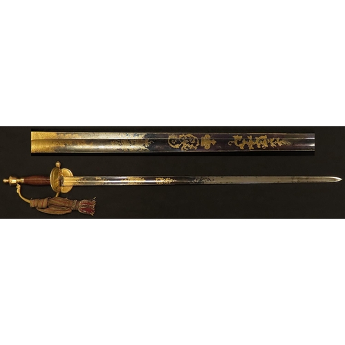 1931 - Infantry officers 1796 pattern sword with single edged blue gilt blade 31