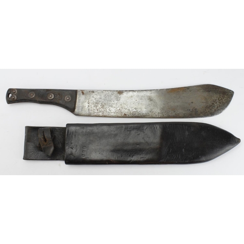 1960 - Military QV Machete, early Sheffield Steel mark, handle and scabbard Unit Marked. Handle marked '4/N... 