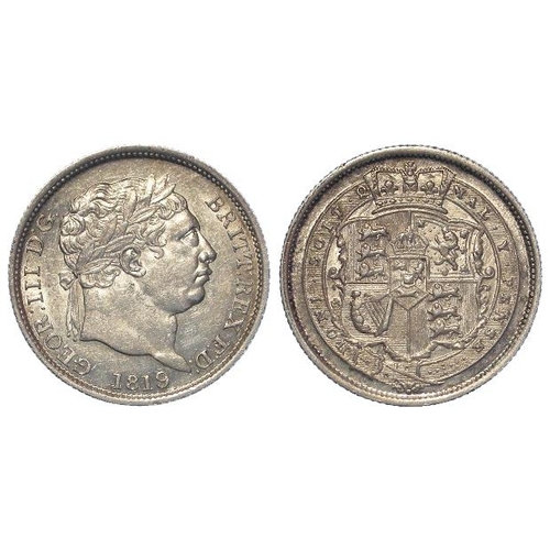 222 - Shilling 1819 EF