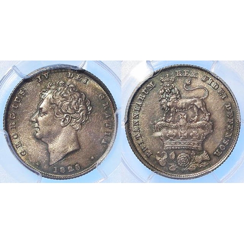 227 - Shilling 1826 slabbed PCGS MS63.