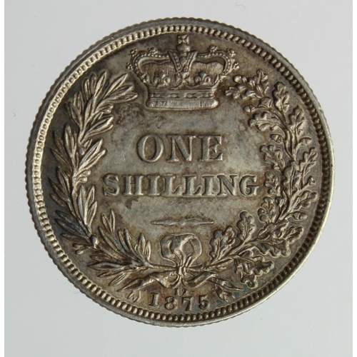 231 - Shilling 1875 dn 12, toned nEF