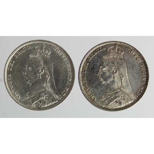 247 - Shillings (2): 1890 EF, and 1891 lightly cleaned EF