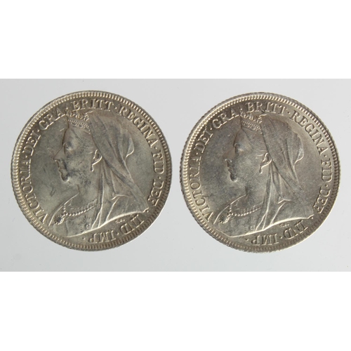 249 - Shillings (2): 1897 EF-GEF, and 1898 GEF