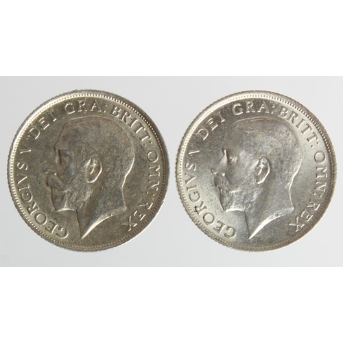 252 - Shillings (2): 1913 GVF, and 1914 AU