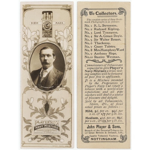 2520 - Players, Bookmarks (Authors), type card Sir A Conan Doyle, 1 slight corner crease & 1 horizontal cre... 