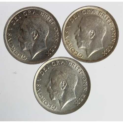 257 - Shillings (3): 1915 EF, 1916 EF, and 1917 EF