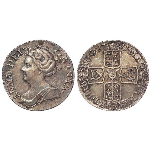 260 - Sixpence 1711 large lis, VF/GVF, a few tone spots.