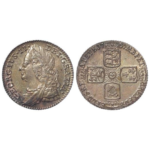 265 - Sixpence 1757 lightly toned EF