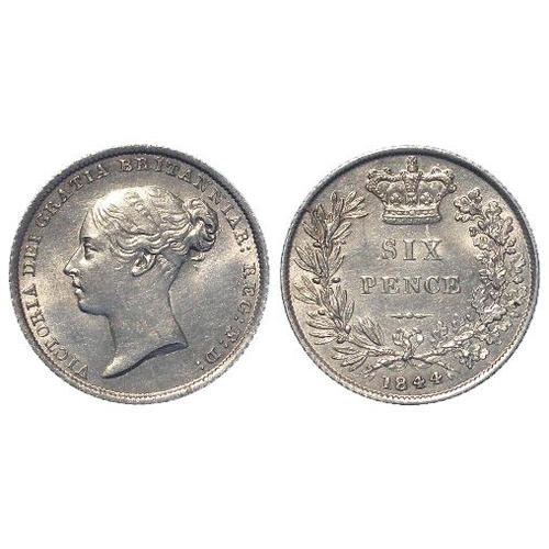 271 - Sixpence 1844 small 44, EF