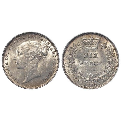 279 - Sixpence 1875 dn 22, EF