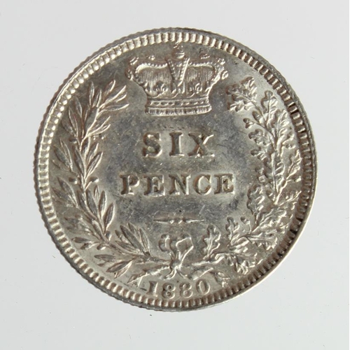 282 - Sixpence 1880 2nd head EF