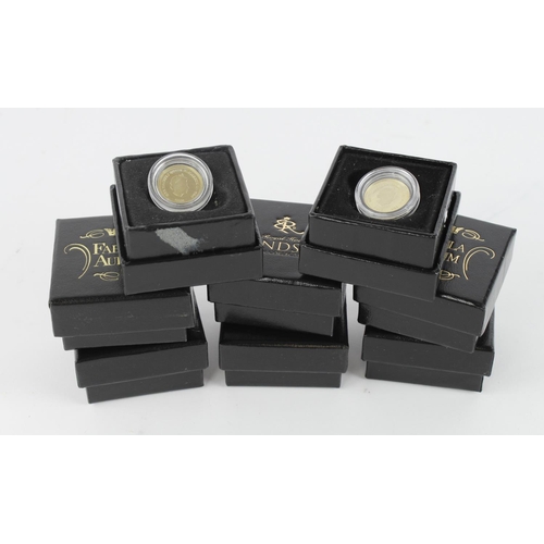 413 - Tristan Da Cunha gold coins (8) All 9ct proof issues weighing 1g each. aFDC boxed and in hard plasti... 