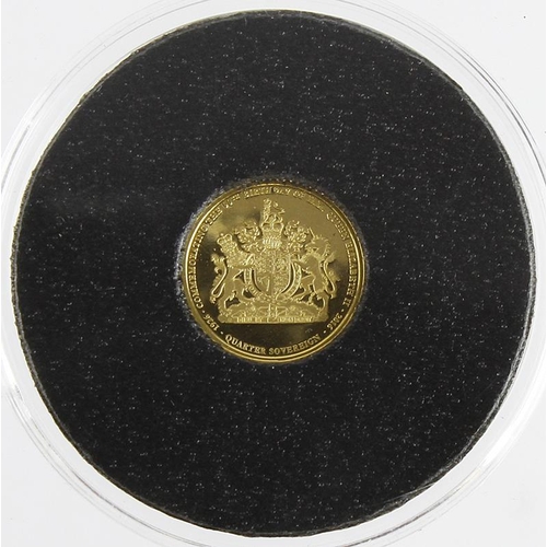 414 - Tristan da Cunha gold Quarter Sovereign 2016 '90th Birthday of H.M. Queen Elizabeth II', BU in capsu... 