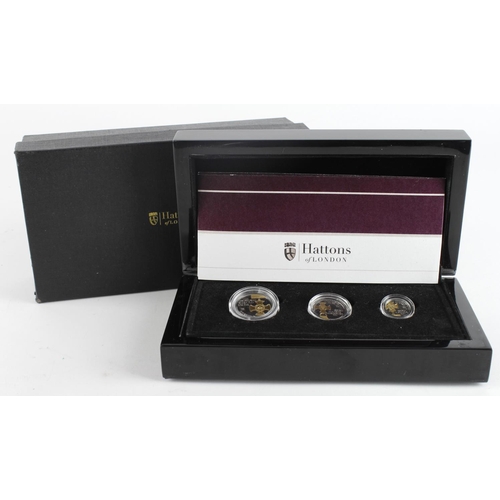 416 - Tristan Da Cunha Three coin gold set 2018 