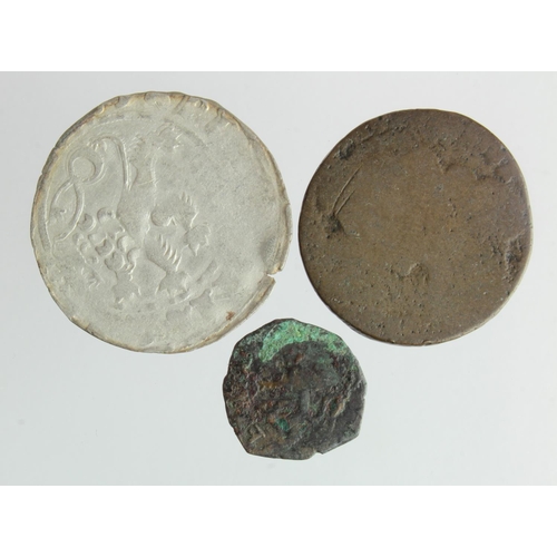 433 - World Coins (3): Czechoslovakia, Wenceslas II AR gros Fine, along with Scotland: Francis & Mary Hard... 