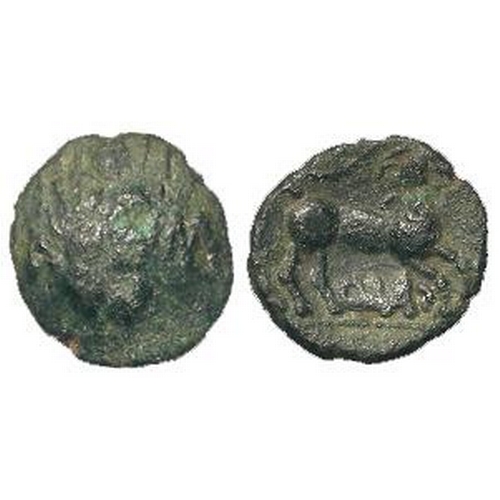 434 - Ancient British Iron Age Celtic bronze unit, unidentified, appears to be a CA M, corn ear obverse as... 