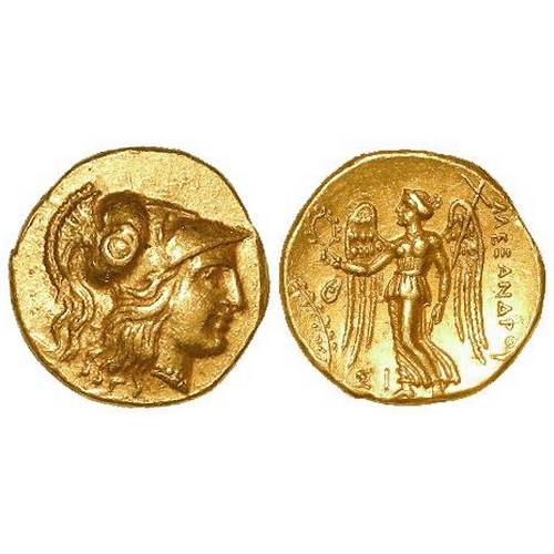 444 - Ancient Greek: Kings of Macedon, Alexander III 'the Great', 336-323 BC, gold Stater, 8.67g. Sidon mi... 