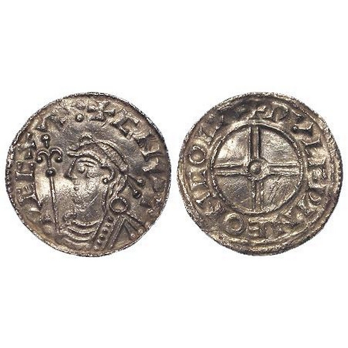 450 - Anglo-Saxon silver penny of Cnut, +PULFPINEONCOLN; Colchester Mint, moneyer Wulfwine; S.1159 c.1029-... 