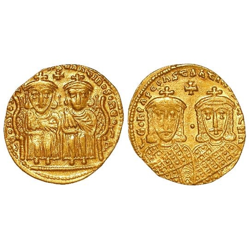 458 - Byzantine Empire: Constantine VI with Leo IV, Constantine V, and Leo III, gold Solidus. Constantinop... 