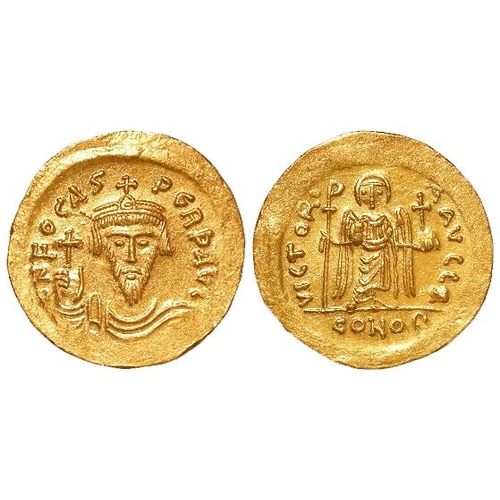 460 - Byzantine Empire: Phocas, 602-610 AD, gold Solidus. Constantinople 603-607. 4.40g. DOC 5g. MIB 7. SB... 